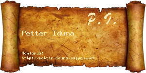 Petter Iduna névjegykártya